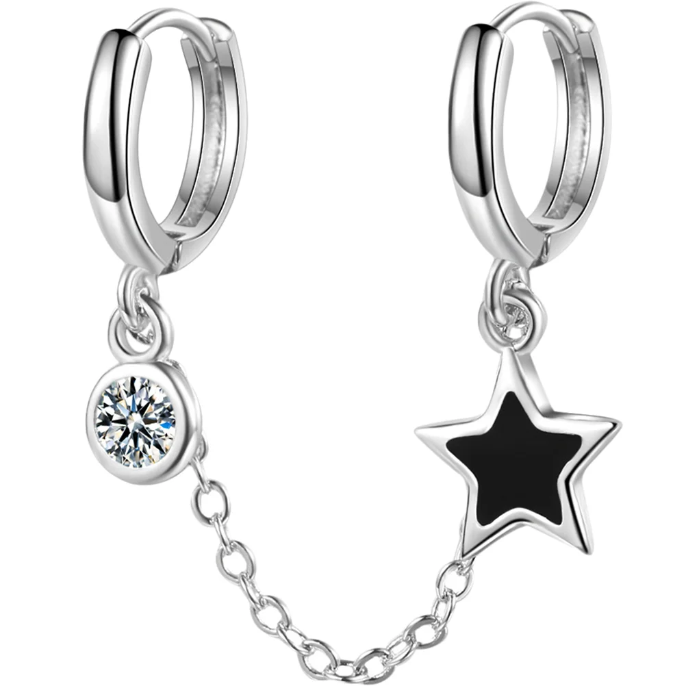 

Chain Earring Double Dangle Chain Earring Star Earring