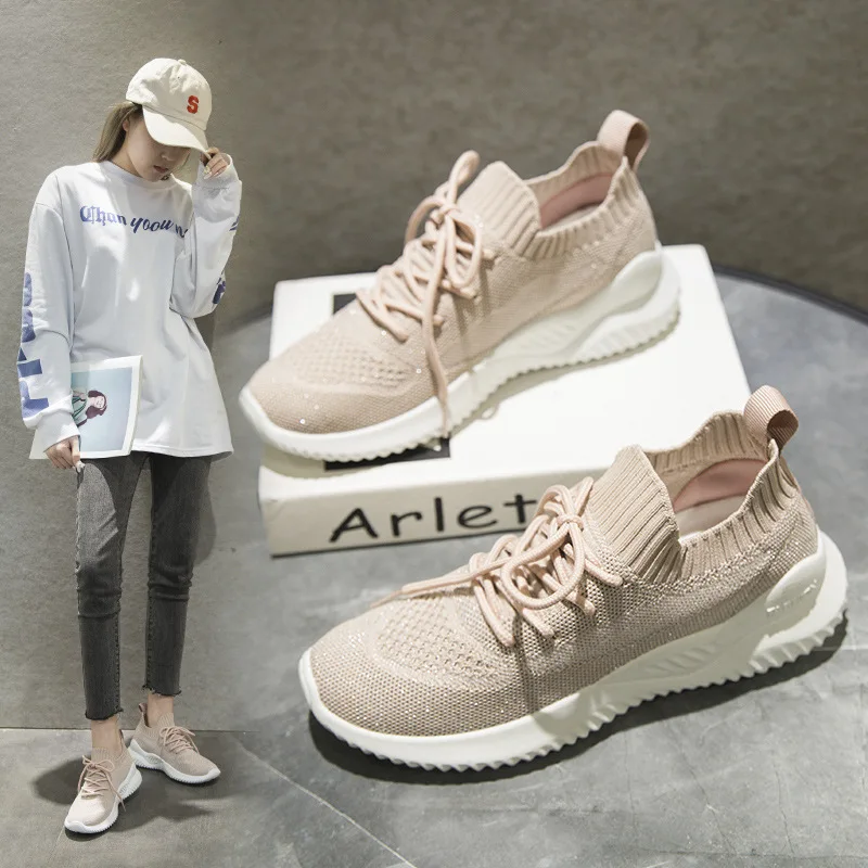 

2022 Women's Casual Sport Shoes Spring Summer Women's Running Sneakers Students Girl Mesh Breathable Athletic Footwear