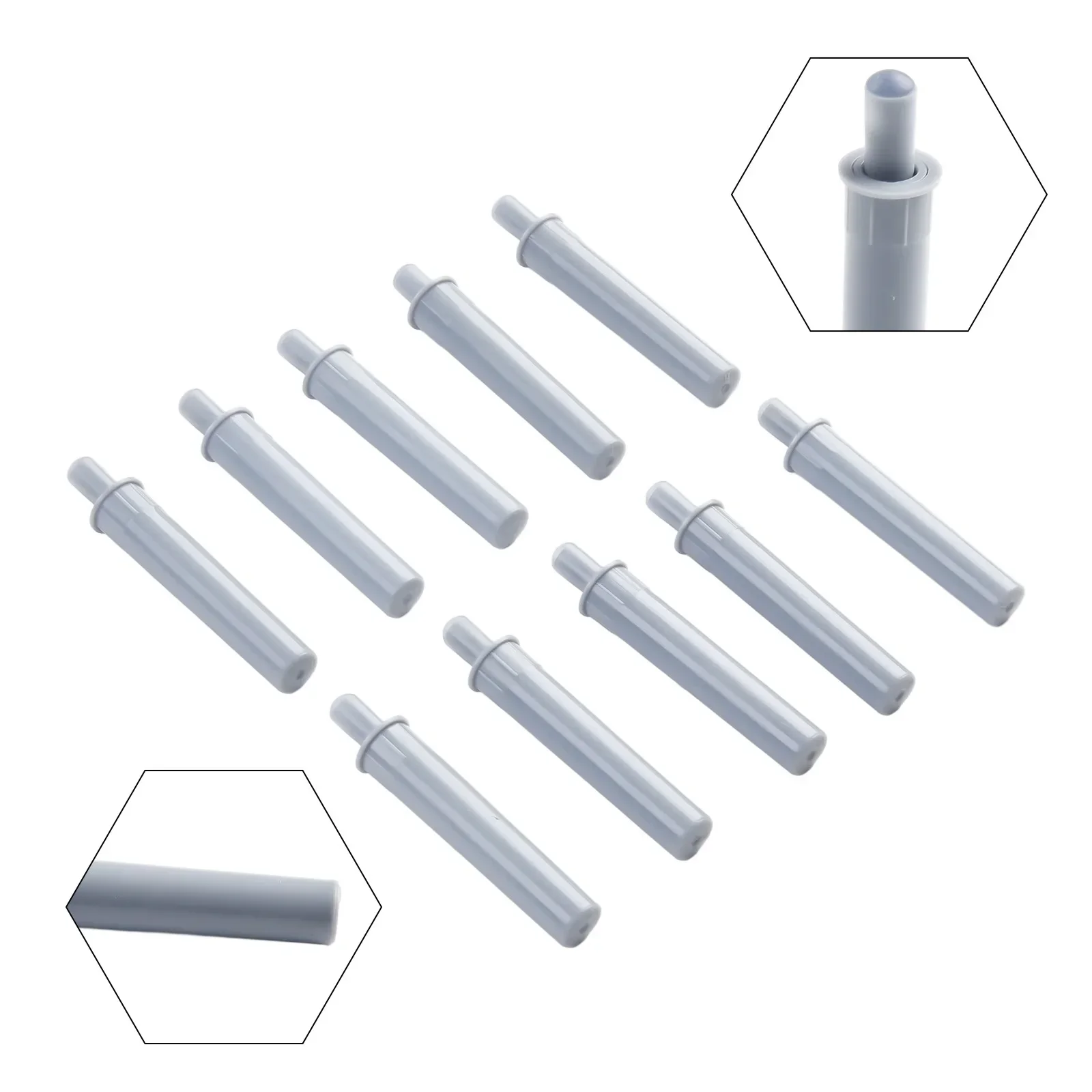 Bufory Amortyzatory Zatrzask buforowy szuflad Szary System Amortyzator Biały 10szt Stoper drzwi szafki Zawiasy