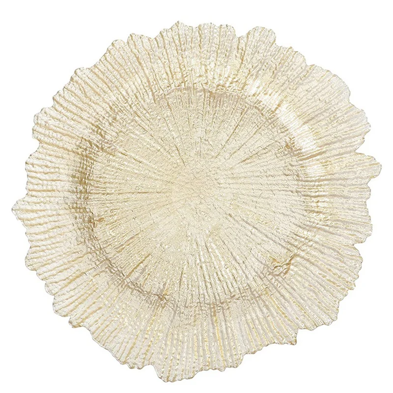 

Glass Plates Dining Table Plate Snack Plate Platter Snack Dish Fruit Tray Wedding Reception Decoration Gold