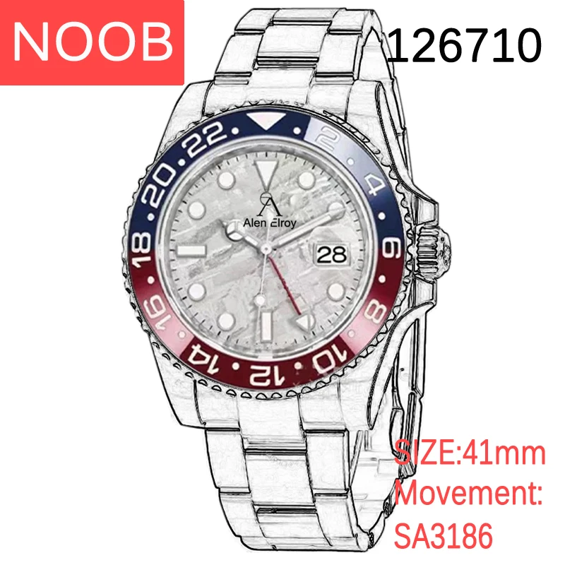 

Мужские автоматические механические роскошные часы GMT126710 CHNR SSRG 904L с керамической рамкой, лучшая версия A3186/3135 с коробкой и бумагой