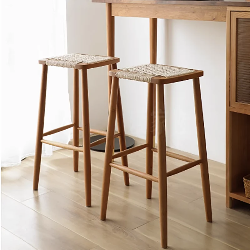 Wood Brown Nordic Design Reception Dining Chairs Counter Min