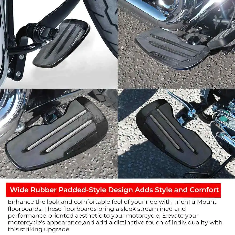 Фото 1 пара черных подножек для водителя с широкой платформой для Harley Softail, Fat Street Bob, Breakout, Low Rider, Sport Glide 2018+ №5