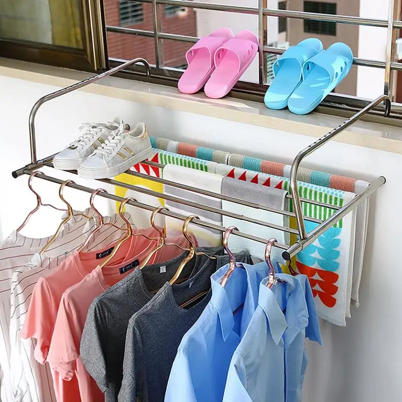 

Balcony Clothes Airer Clothes Dryer Hangproof Socks Underwear Plastic Drying Rack Organizerer Children Adults Clothes Dryer Wind