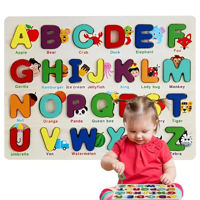 

Цифровая деревянная игрушка ABC, пазл с буквами алфавита и цифрами для раннего обучения, детские развивающие игрушки для дошкольников