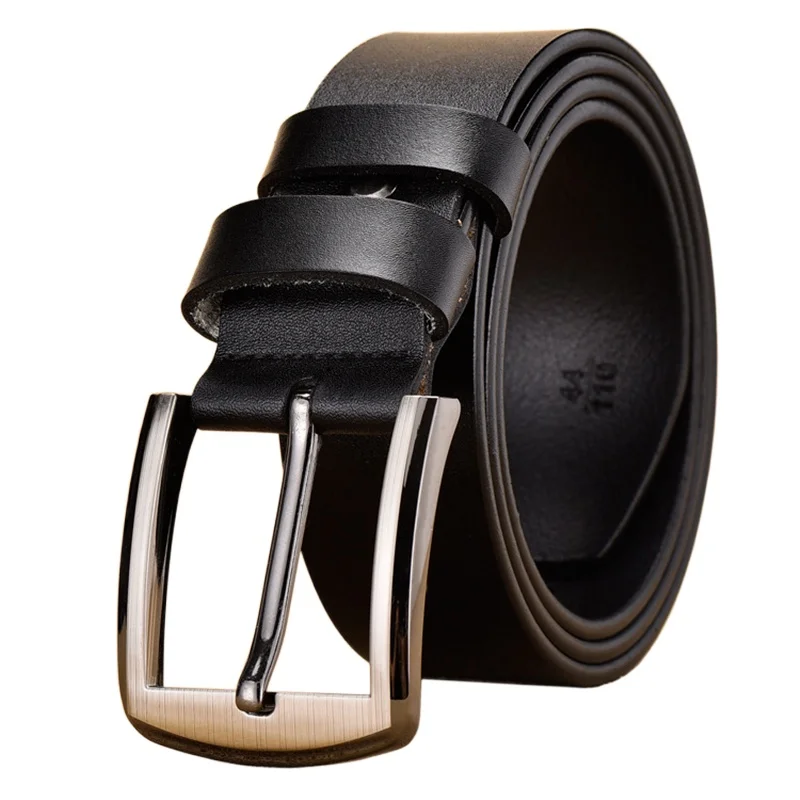 Brand Man Belt Alloy Pin Buckle Genuine Leather Lacquered Luxury Male Belts Fashion Youth Jeans Strap Casual Leather Belt Solid