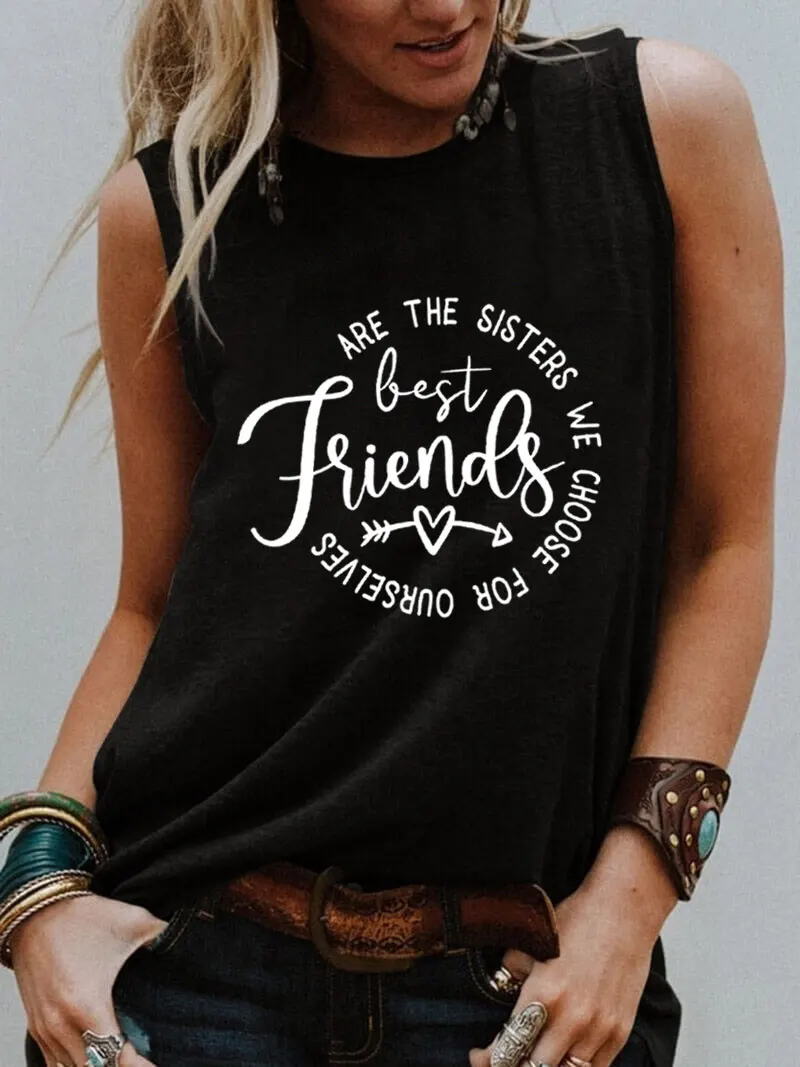 

Best Friends Are Sisters Girls Weekend Sleeveless Shirt Cool Girls Funny Summer Casual Short Sleeve Top Birthday Gift