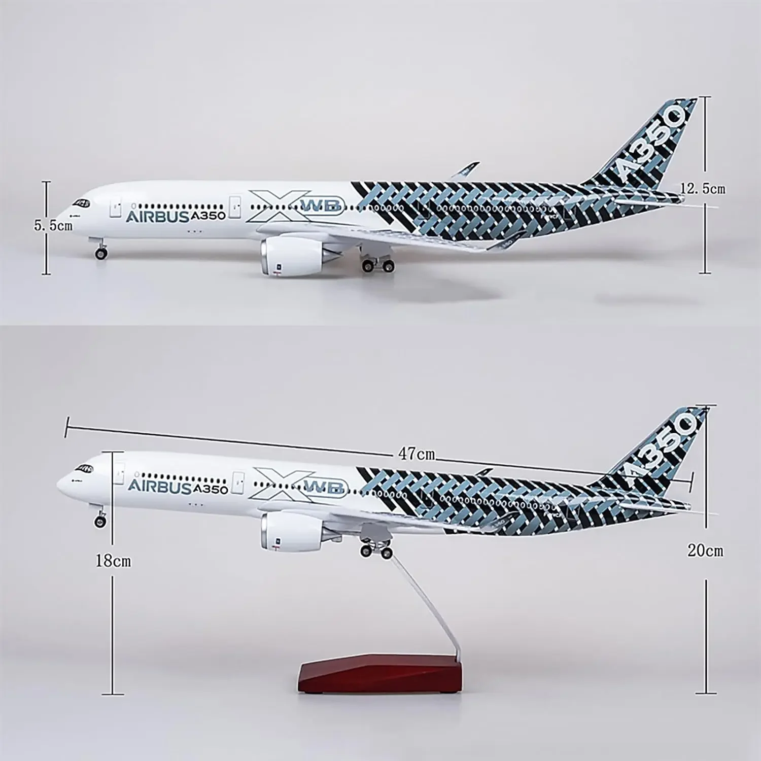 Модель самолета A350 XWB Airlines 47 см масштаб 1/142