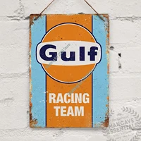 gulf racing replica vintage retro garage shed car tin sign metal sign metal poster metal decor metal painting wall sticker
