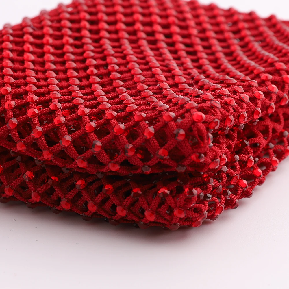 

30x40cm SS10 Red/Siam Flat Back Rhinestones Mesh Strass Gem&Fabric Garment Rhinestone Nail Art Stones Design Sewing Elastic Trim
