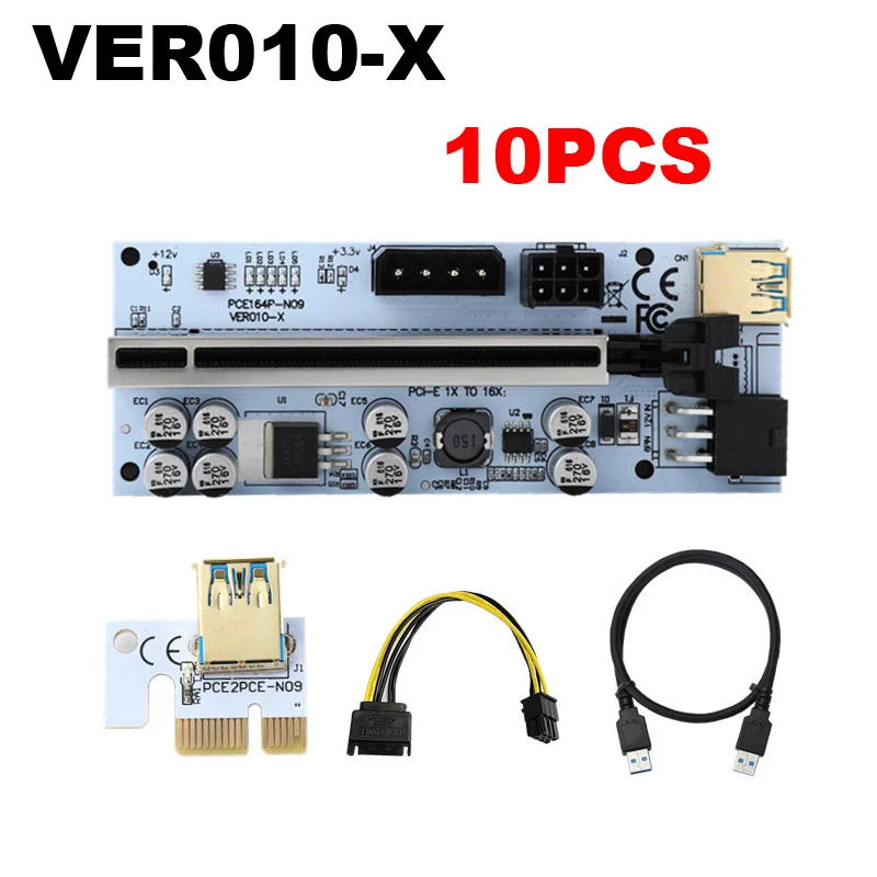 10/1 PCS Riser VER 010 VER0010X USB 3.0 PCI-E Riser VER010-X Express Cable For Bitcoin Video Card X16 Extender PCI-E Cabo Rise