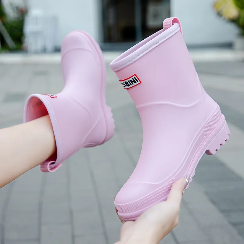 Water Boots Woman Rain Free Shipping Waterproof Ankle Rubber Boots Female Comfort Work Garden Galoshes Rain Shoes Sapato Chuva
