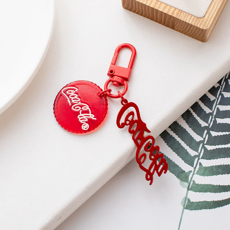 

Creative Cute Cartoon Cola Bottle KeyChains Keyring Handmade Women Jewelry Man Accessories Pendant Gift
