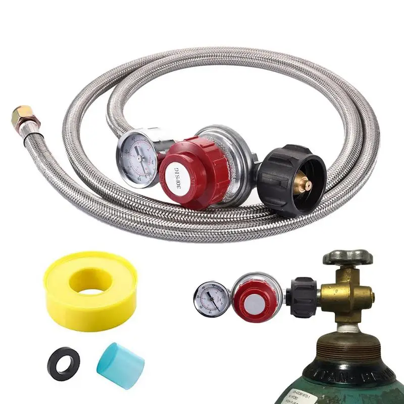 

Propane Regulator High Pressure Adjustable Gauge Safe Switching Charging Inflatable Valve Adapter For Flat Tank Liquefied Cylind