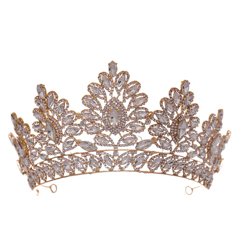 

Европейские и американские великолепные хрустальные короны тиары AAA кубический цирконий головной убор повязка на голову для невесты сваде...