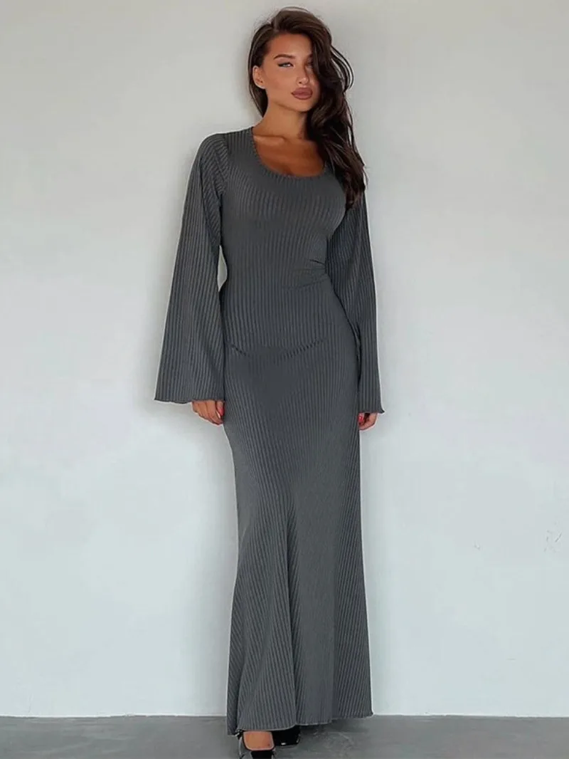 

Элегантное женское однотонное серое Бандажное Платье-туника с длинным рукавом, модное женское платье-корсет с высокой талией на шнуровке, праздничные платья