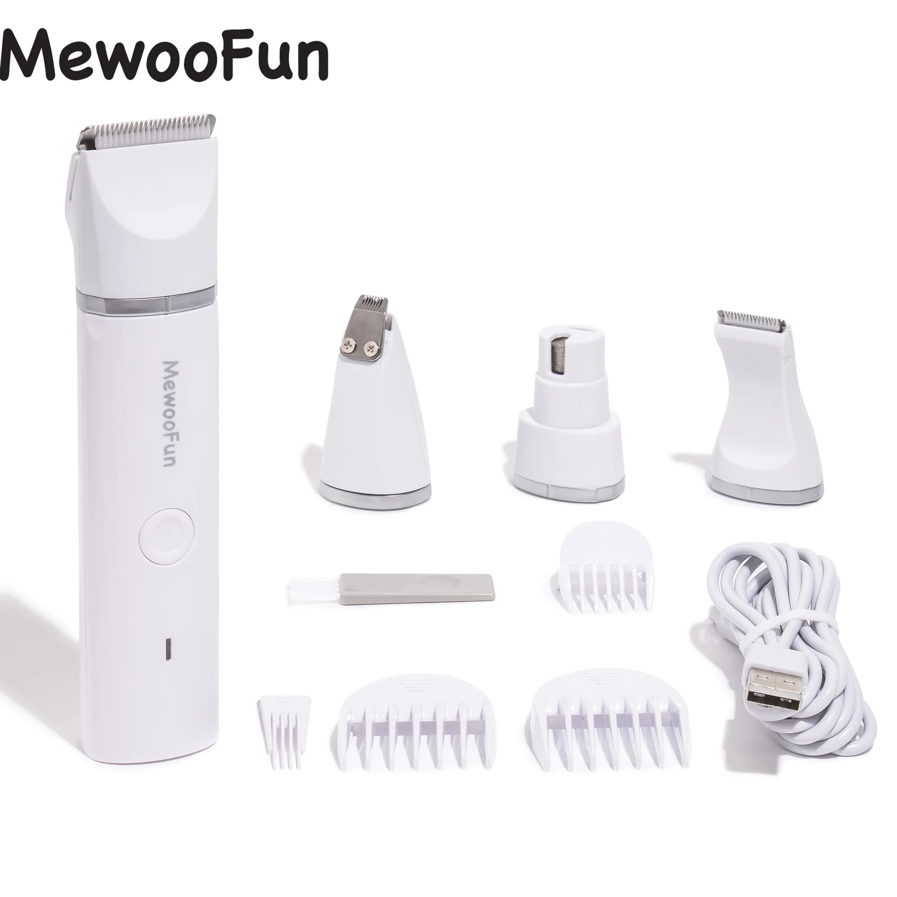 Машинка для стрижки домашних питомцев Mewoofun 4 в 1 электрический триммер с лезвиями