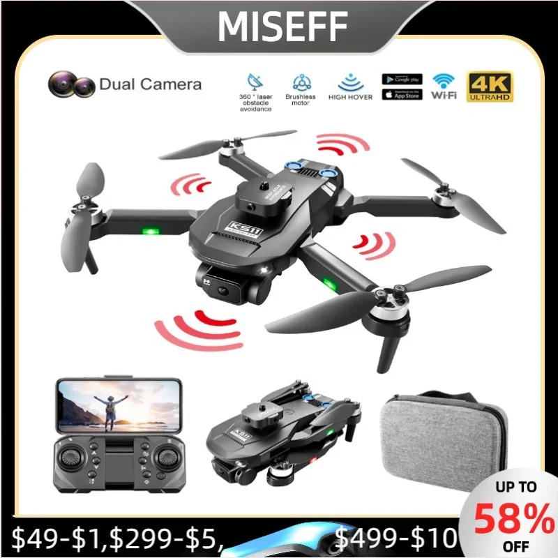 

New Mini 4K Professional 6K Dual HD Camera Drone KS11 Obstacle Avoidance Optical Flow Positioning Brushless RC Dron Quadcopter