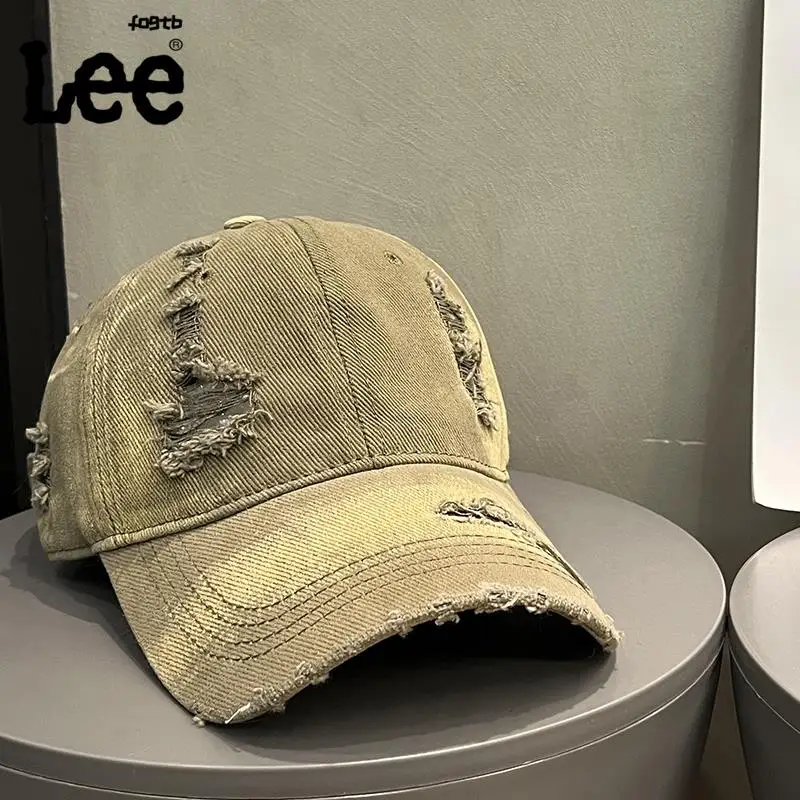 Fogtb Big Head Circumference Washed Distressed Ripped Baseball Cap Women Spring and Summer Sun Protection Shade All-M... |