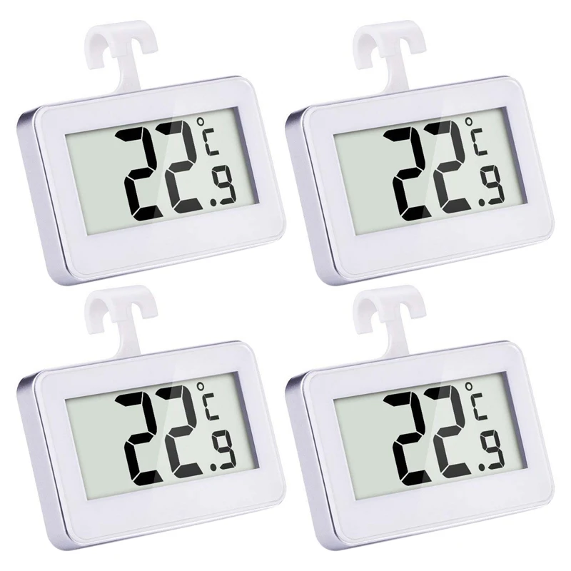 

4X Digital Wireless Freezer/ Refrigerator Thermometer And Indoor Temperature Monitor, White