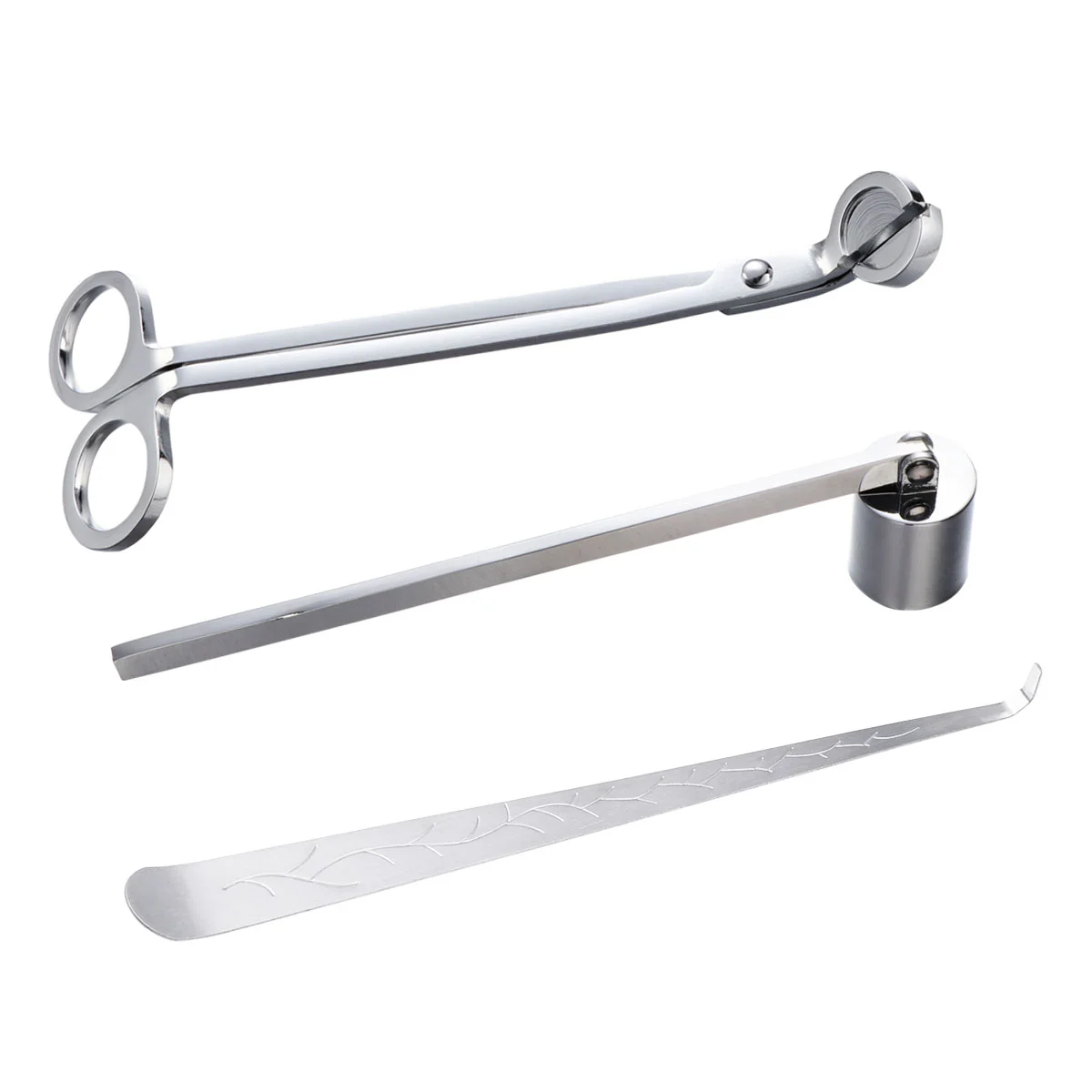 

Wick Snuffer Trimmer Stainless Steel Dipper Set Accessory Extinguisher Scissor Flame Handle Kit Bell Tool Care Tools Cutting