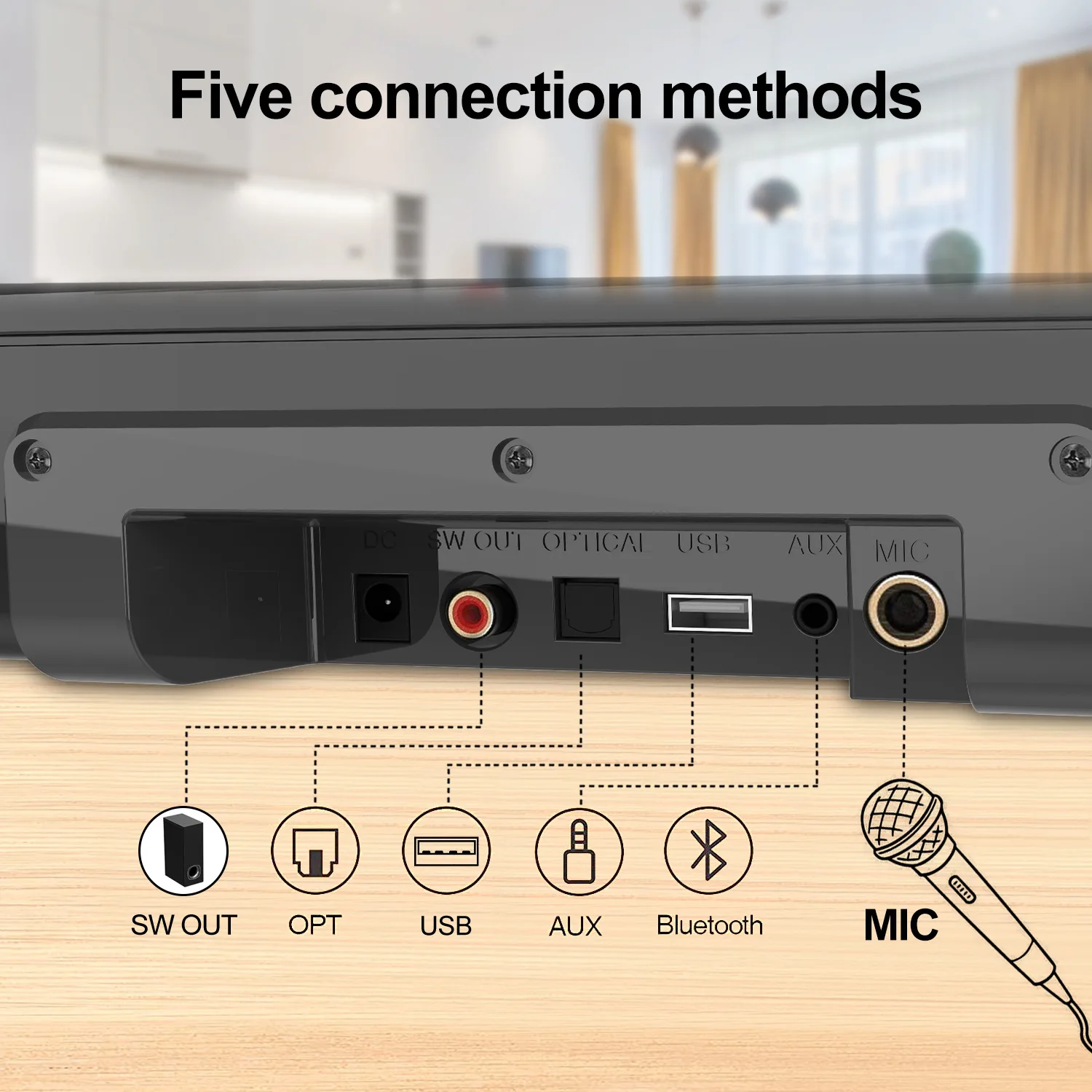 Фото Беспроводной сабвуфер KLW S22, колонка с поддержкой Bluetooth, для домашнего кинотеатра и караоке, мощность 80 Вт №3