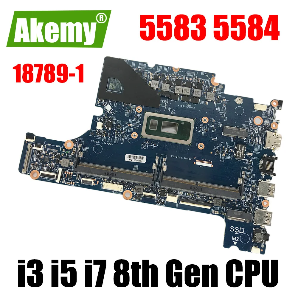 

CN-0CXMX0 0F62D6 06DHRW FOR dell 5584 5584 Laptop Motherboard WITH SREJQ i3-8145U I5-8265U i7-8565U CPU Mainboard 18789-1