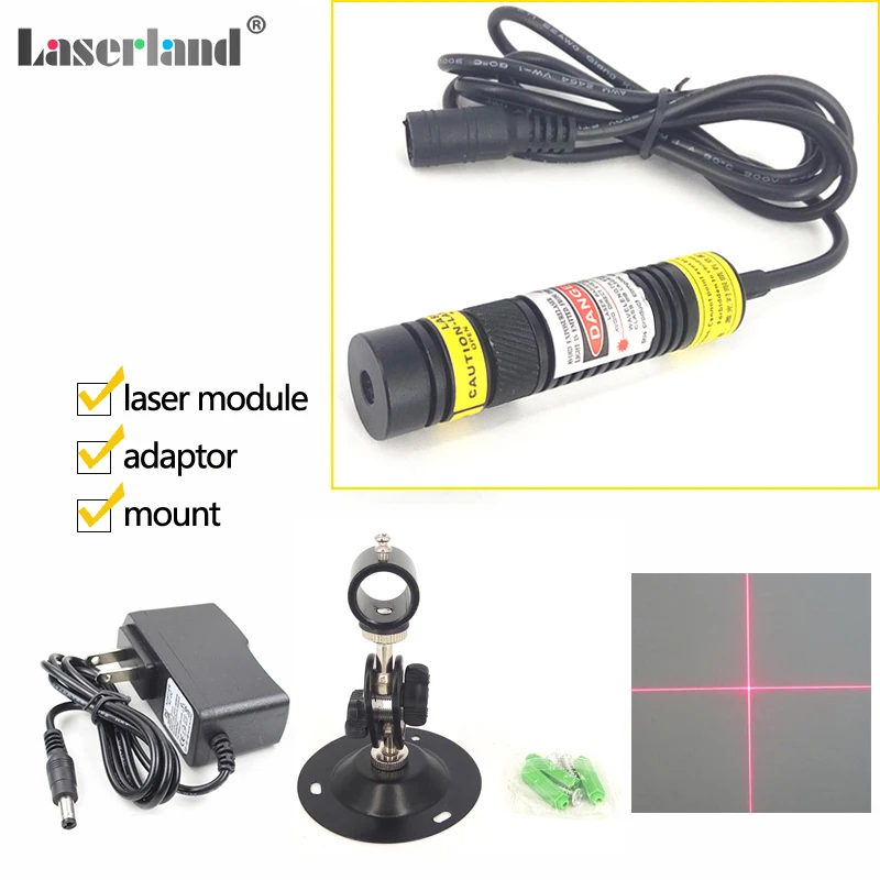 

650nm Red Laser Cross hair Module Focusable 50mW 100mW 200mW Locator Cutter 1668
