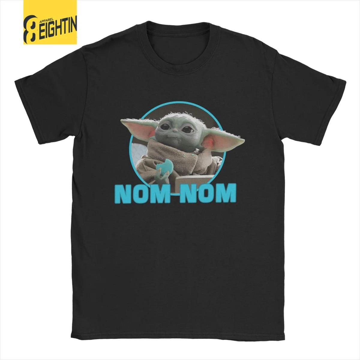 

Disney Men The Child Eating Cookie Nom Nom Tee Women T-Shirt Short Sleeve Printed Clothes Star Wars Yoda Female Funny Tops