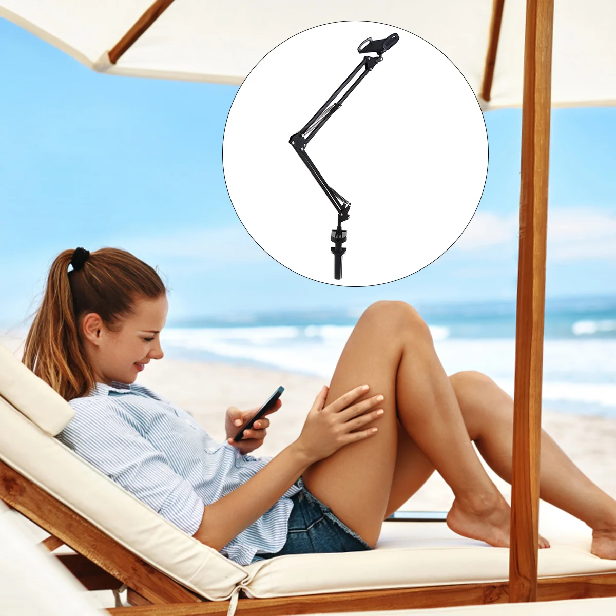 

Overhead Video Stand Articulating Arm Mount Overhead Table Mount Adjustable Long Arm Clamp Tablet Mount Lazy Holder for Jacket