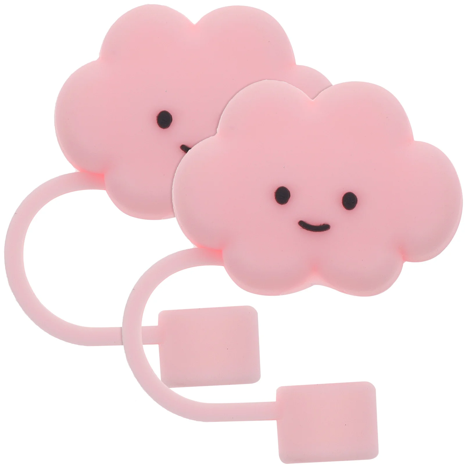 

2pcs Silicone Straw Tip Covers Cloud Straw Protective Caps Reusable Straws Tip Caps