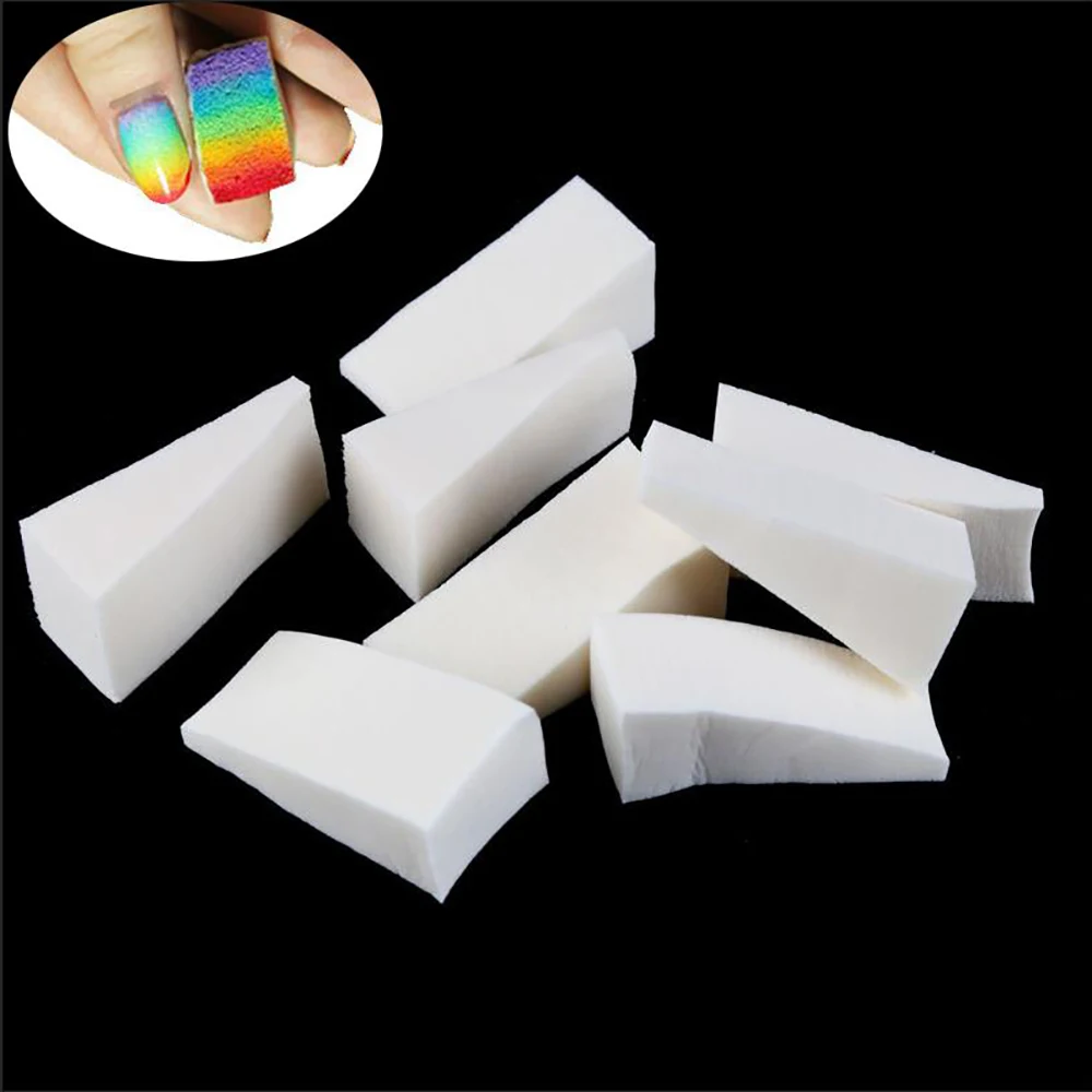 

Nail Art Gradient Sponge Block Triangle Shaped Double-headed Manicure DIY Gradient Nails Halo Dyeing Nail Polish Glue Tool 8pcs