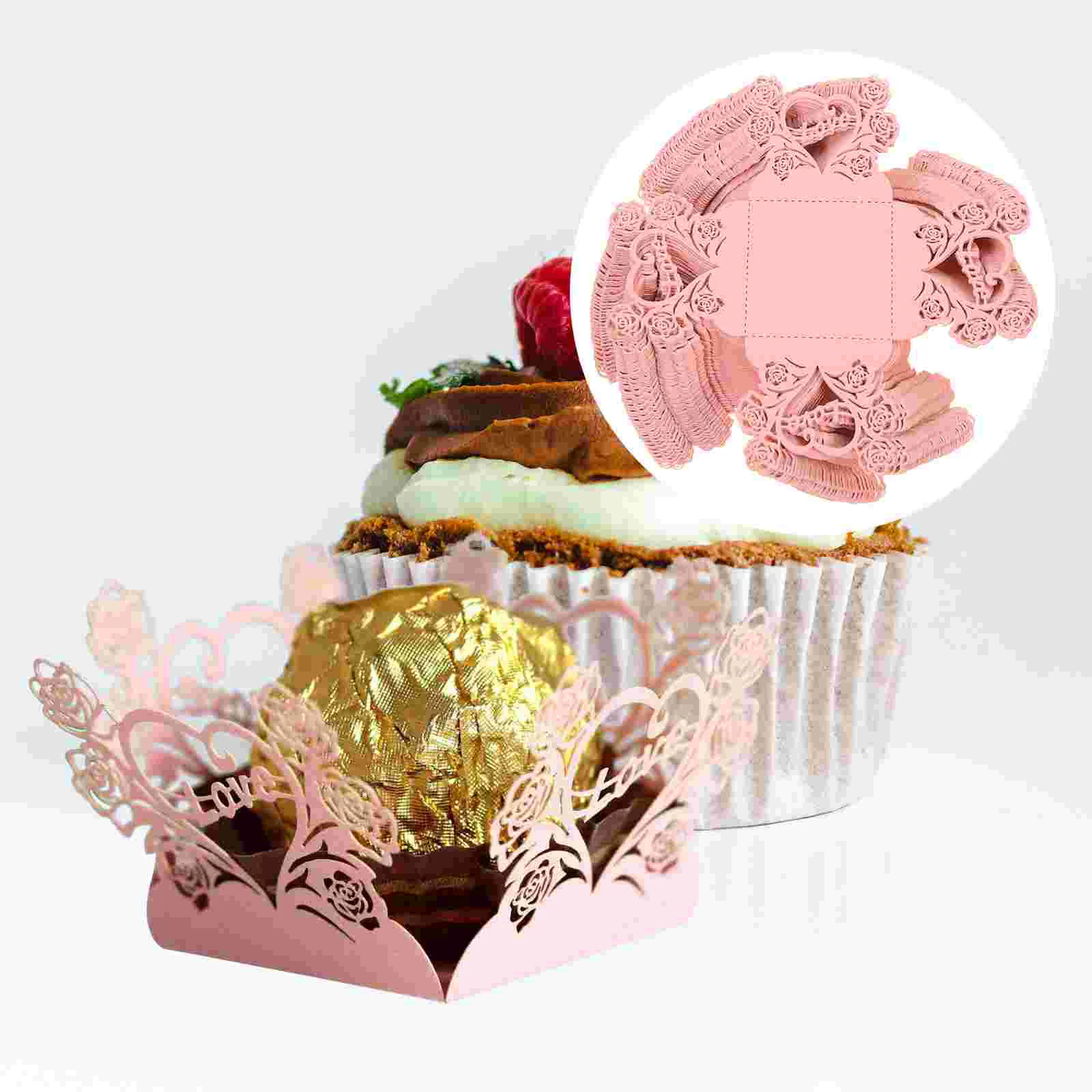 

50 Pcs Cupcake Liners Candy Paper Cups Truffle Wrappers Paper Muffin Tray Chocolate Tray Dining Table Chocolates Wrapper