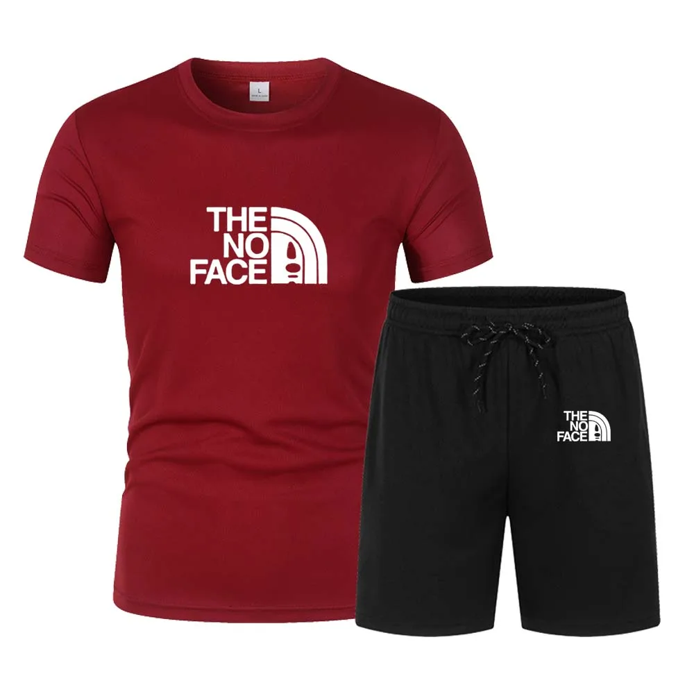 Summer Men's Sportswear Brand Fitness Suit Running Clothes Casual T-shirt + Shorts Sets Breathable 2 Piece Jogging Tracksuit Men