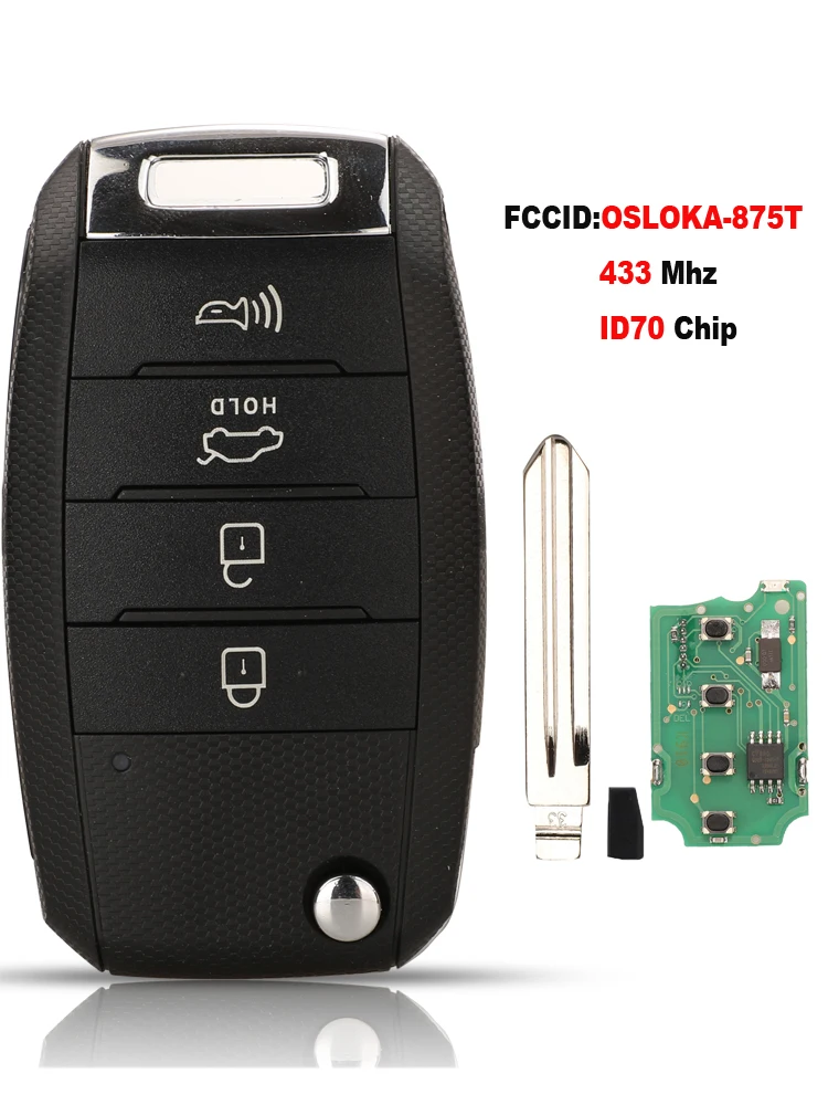 

Jingyuqin 4 кнопки 433 МГц ID70 чип автомобильный удаленный ключ для KIA K3 K2 K5 Rio Sorento Carens Cerato Forte автомобильный ключ OSLOKA-875T