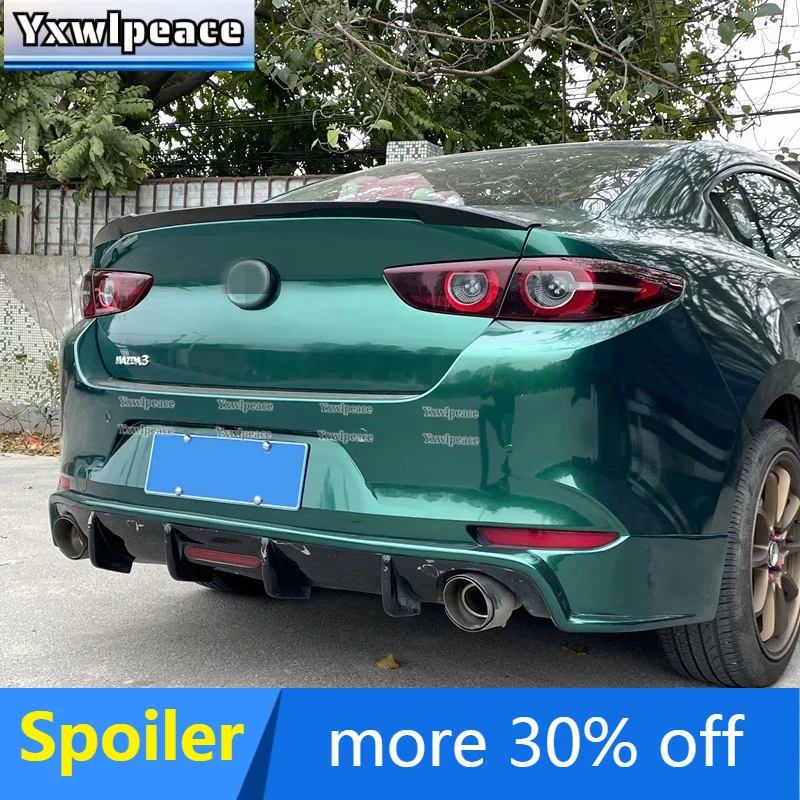 

Для Mazda 3 Axela Sedan 2020 2021 2022 2023 ABS углеродное волокно/глянцевый черный задний спойлер багажника, комплект кузова, аксессуары
