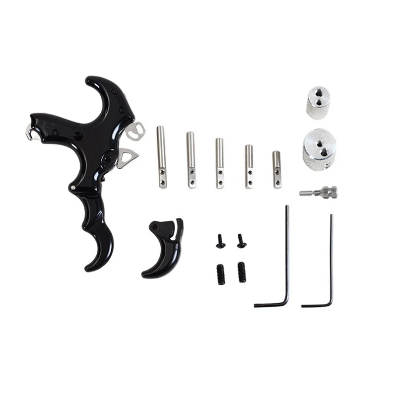 

3 Refers To The Compound Bow Release Auxiliary Tool Aluminum Alloy Thumb Trigger Handle Left/Right Hand Archery Kits Black