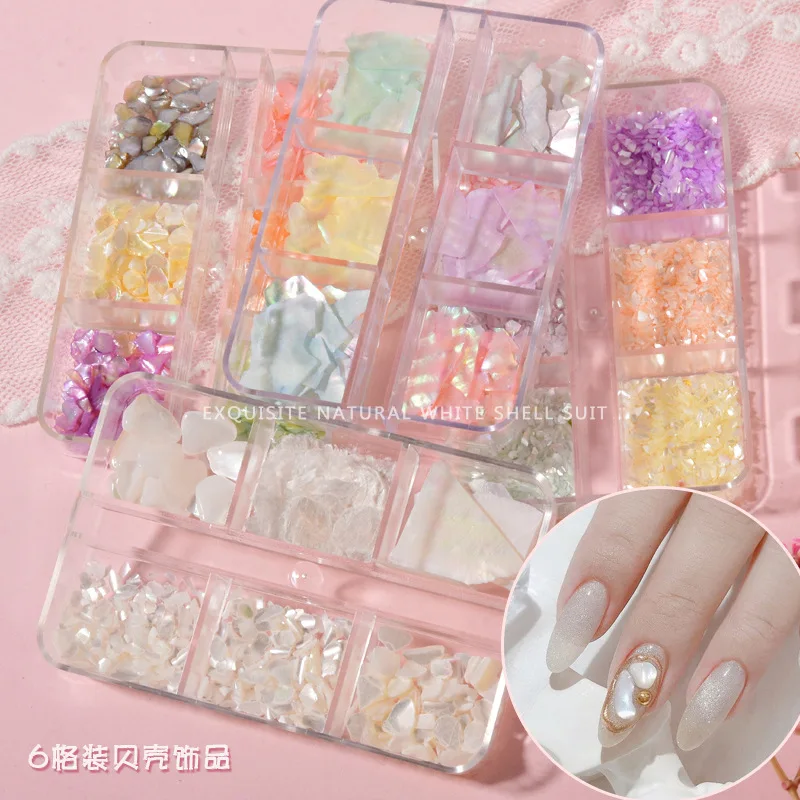 

1 Box Irregular Nails Abalone Shell Rhinestone Symphony Aurora Sea Shell Fragments Nail Art Decoration Manicure DIY Slice Flakes