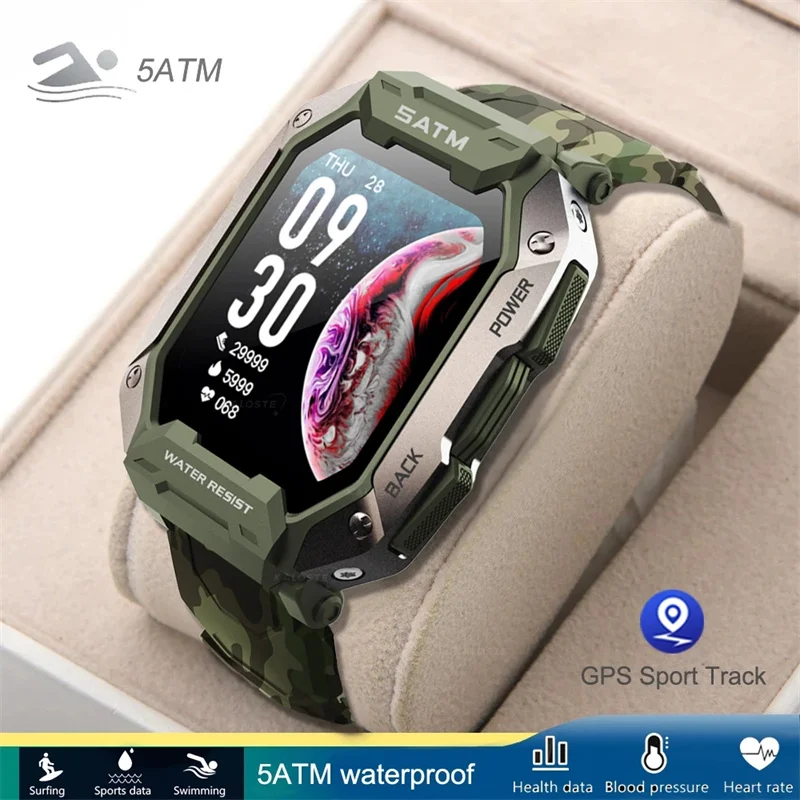 

2022 New Men Smart Watch 5ATM Waterproof Heart Rate Blood Oxygen Health Monitoring 24 Sport Modes SmartWatch Men For Huawei IOS