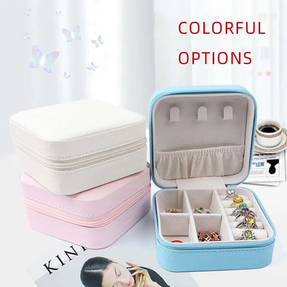 

Jewelry Organizer PU Jewelry Storage Box Jewelry Ring Necklace Earrings Storage Box Home Organizer Cosmetic Jewelry Display Box