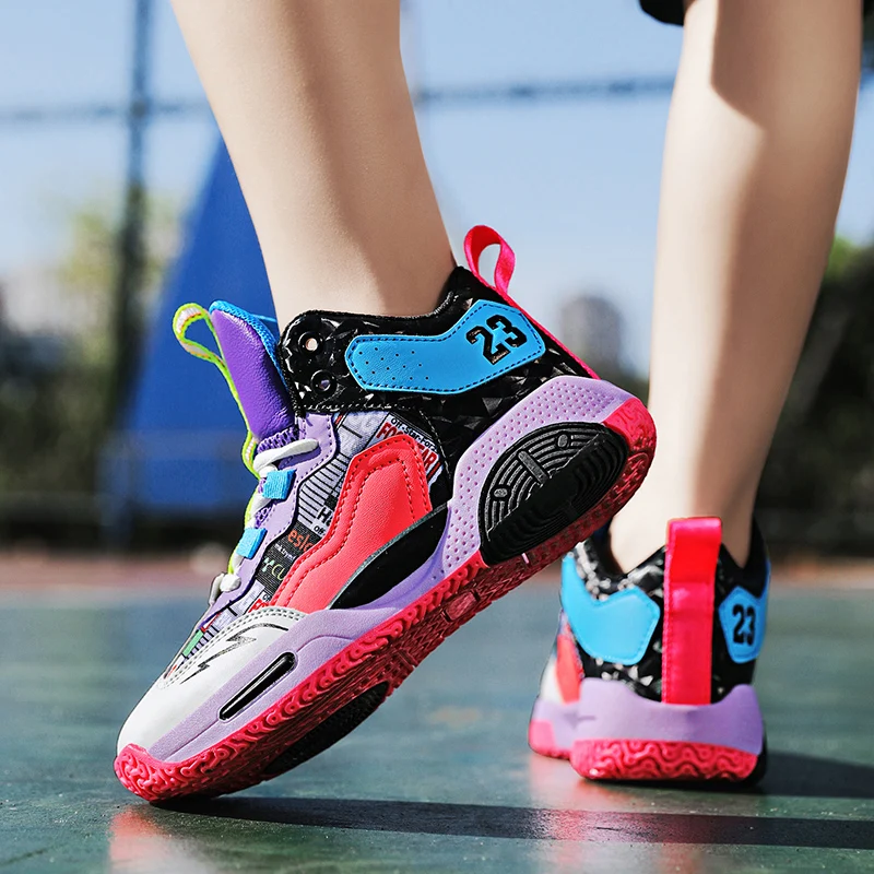 Children Brand Boys Basketball Shoes Kids Sneakers Girls Sport Shoes Npn-Slip Child Boy Girl Trainer Shoes Basket Boots Winter