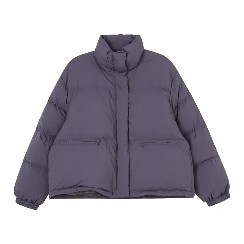 Small Standing Collar Down Jacket Female 2022 Winter New Loose Thickening Warm Bread Clothes Jacket