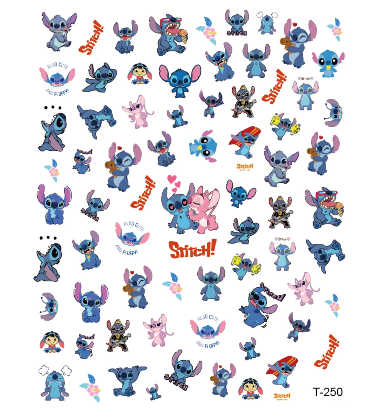 10 упаковок Дисней декоративные наклейки для ногтей стежка Даффи Медведь слайдер