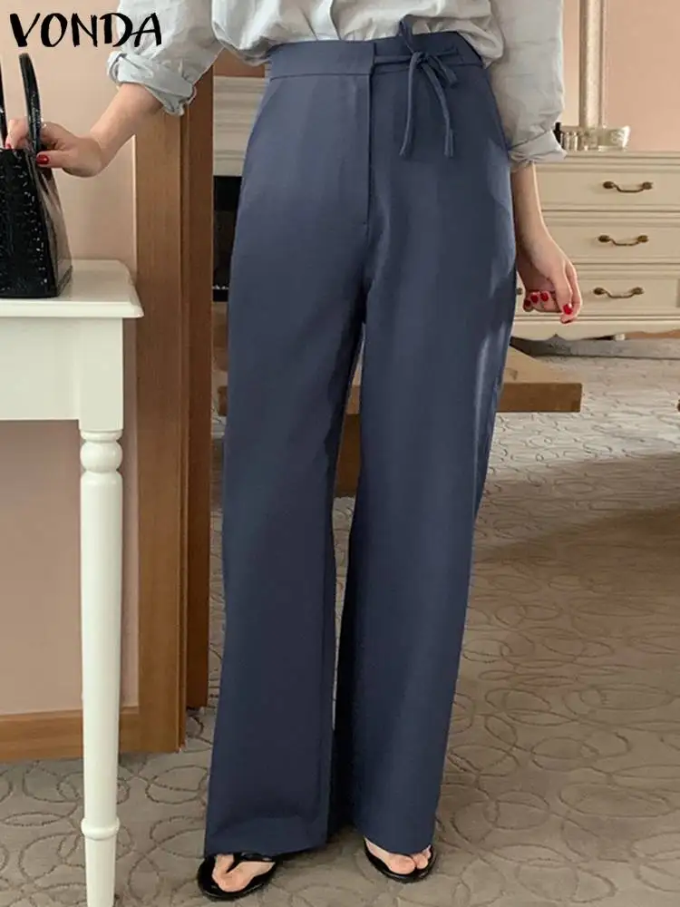 

Офисные женские брюки VONDA 202, женские широкие брюки, женские повседневные свободные мешковатые брюки, женские Мешковатые брюки большого раз...