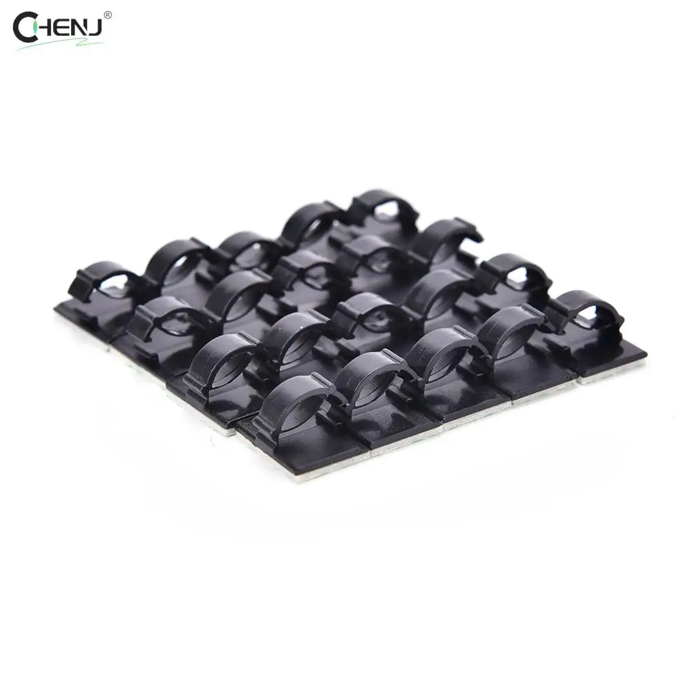 

20pcs Adhesive Car Cable Clips Cable Winder Black Management Desk Wall Cord Clamps Drop Wire Tie Fixer Holder Organizer