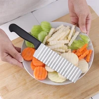 stainless steel wavy slicer knife potato chip slicer vegetable fruit cutter french fry maker tools
