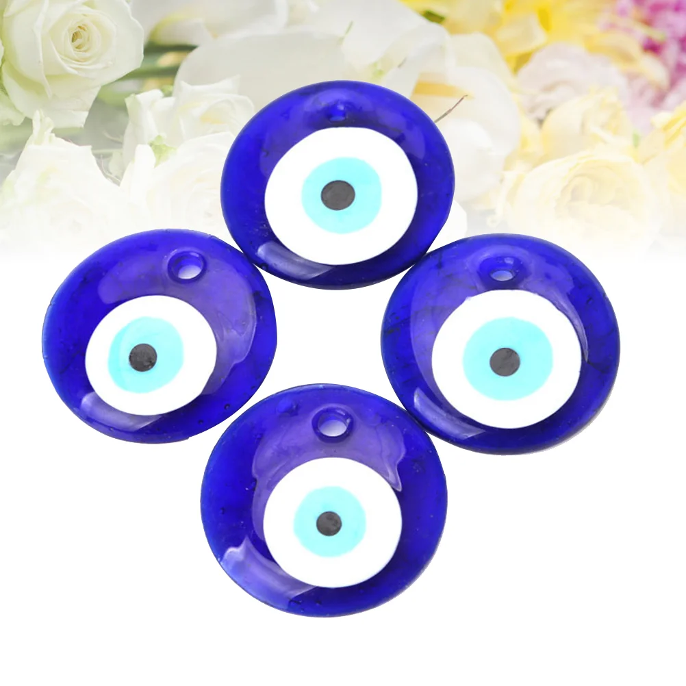 

Турецкие синие бусины сглаза Подвески подвески стеклянные бусины для браслетов ожерелий ювелирных изделий 4 шт. 50 мм