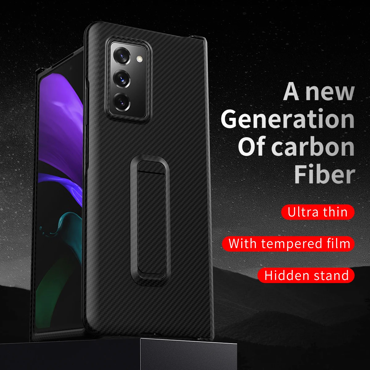 360 All inclusive Carbon Fiber Case For Samsung Z Fold 3 W22 5G With Tempered glass Hinge Fold Case Z Fold 2 For Samsung Fold 3