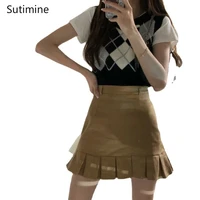 harajuku punk y2k denim mini pleated skirt ladies summer high waist shorts skirts women ruffles fashion korean gothic skirts