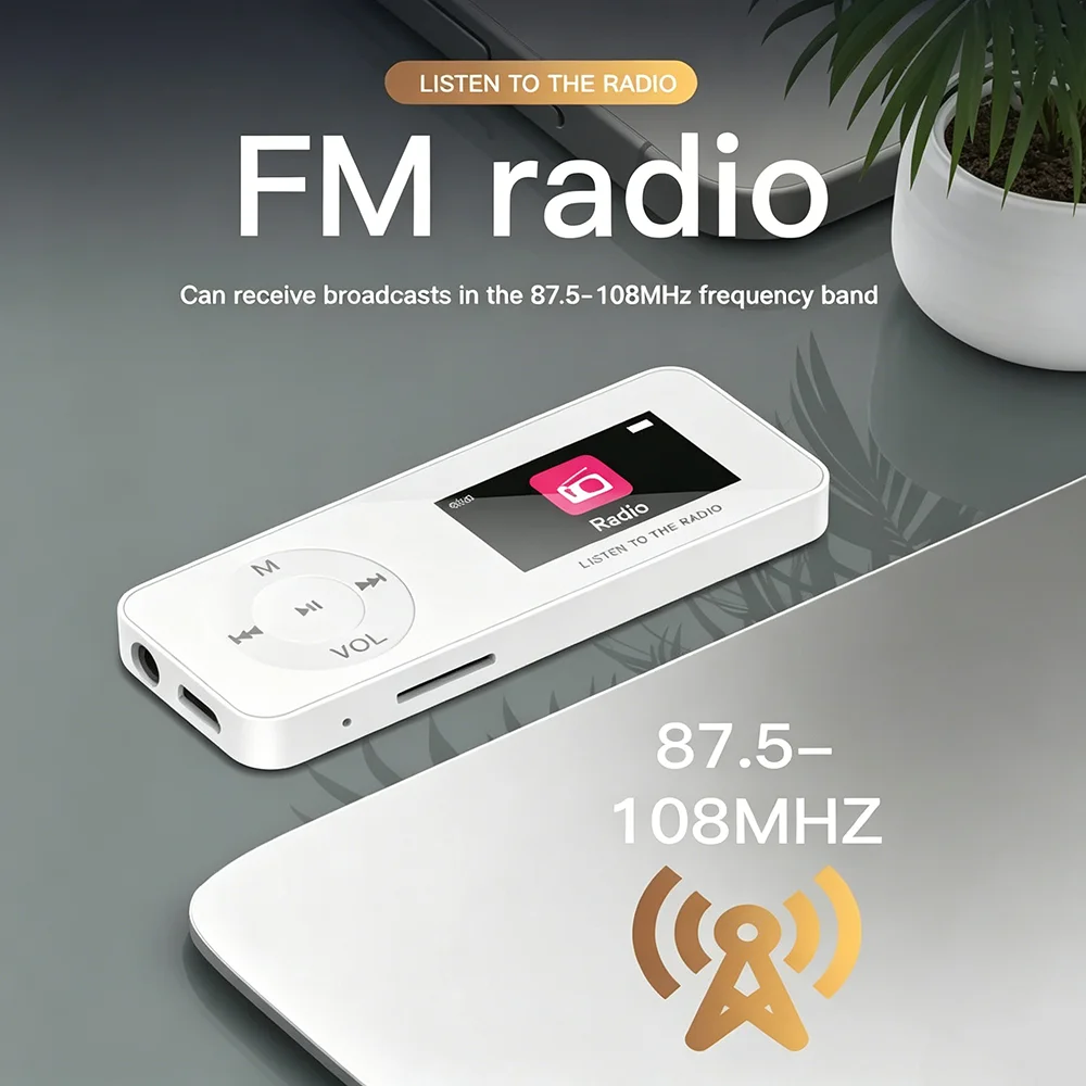 Фото MP3-плеер KEBIDUMEI с экраном, Bluetooth 5.3, портативный Hi-Fi музыкальный плеер для студентов, встроенный динамик, FM-радио, электронная книга №4